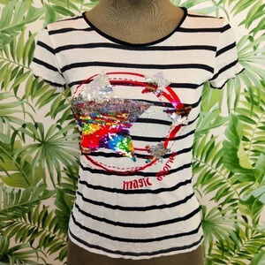 Girls Desigual Magic Stories Sequin Cottn T-shirt Top